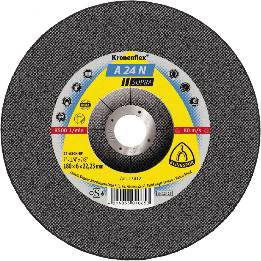 Klingspor Schruppscheibe A24N Supra180x6 Klingspor Schruppscheibe A24N Supra180x6mm gekr.