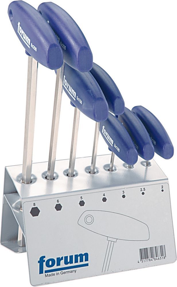 FORUM Stiftschlüssel-Satz 6kt. 7-tlg. T-Griff Produktbild FORUM Stiftschlüssel-Satz 6kt. 7-tlg. T-Griff