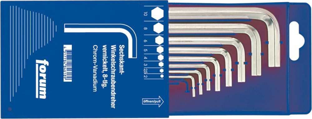 FORUM Winkelschraubendreher-Satz DIN911 2,0-10mm Produktbild FORUM Winkelschraubendreher-Satz DIN911 2,0-10mm