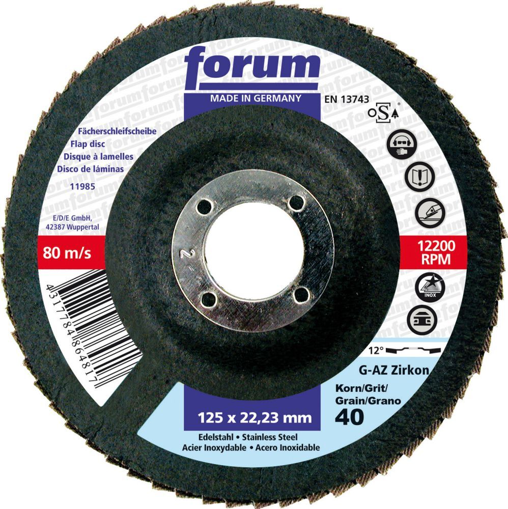 FORUM Schleifmopteller Kunstha.115mm K 80 gew. Produktbild FORUM Schleifmopteller Kunstha.115mm K 80 gew.