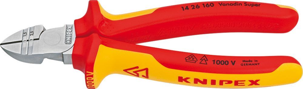 Knipex Abisolier-Seitenschneider160mm VDE Produktbild Knipex Abisolier-Seitenschneider160mm VDE