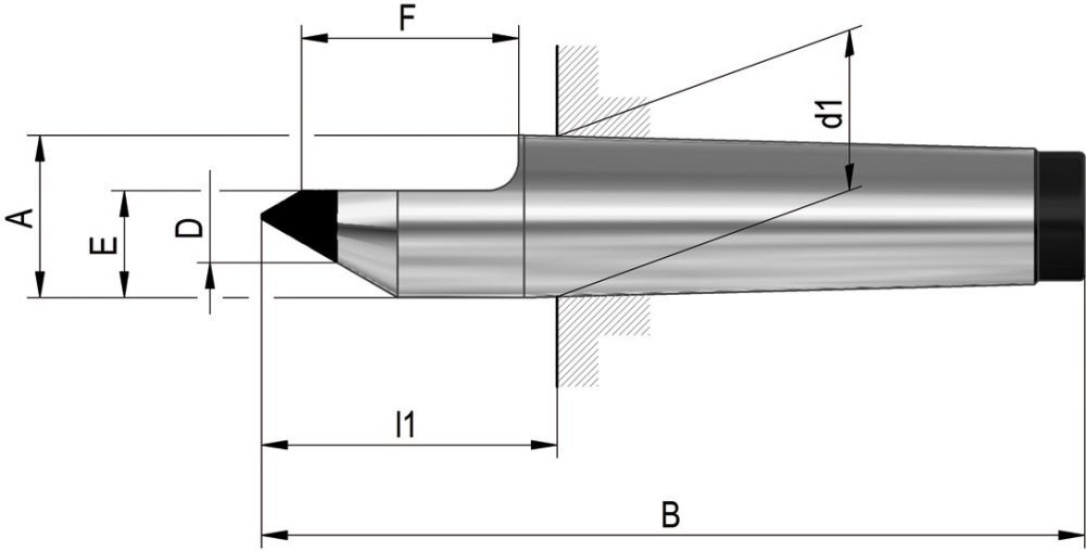 Röhm Körnerspitze fest halb MK 3 HM-Spitze Produktbild Röhm Körnerspitze fest halb MK 3 HM-Spitze