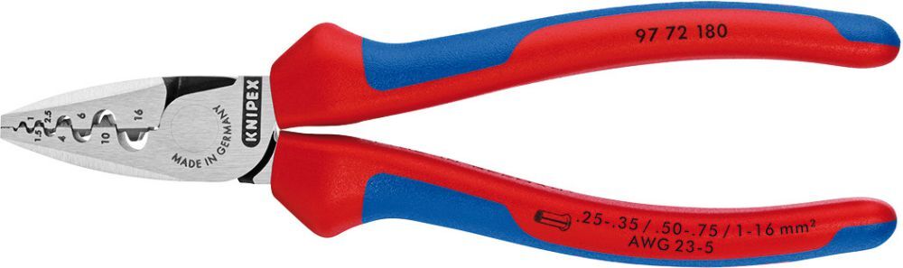 Knipex Aderendhülsenzange 180mm m.M.K.Griff Produktbild Knipex Aderendhülsenzange 180mm m.M.K.Griff