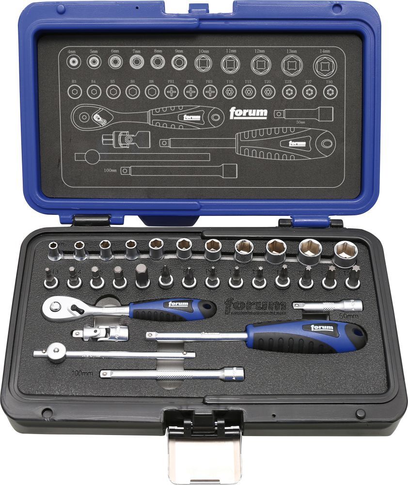 FORUM Steckschlüssel Grt. 1/4" 31tlg. Produktbild FORUM Steckschlüssel Grt. 1/4" 31tlg.