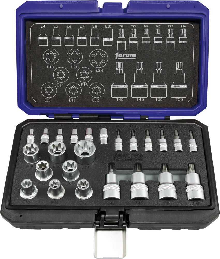 FORUM Einsatzgarnitur 1/4+1/2" 24tlg. Torx Produktbild FORUM Einsatzgarnitur 1/4+1/2" 24tlg. Torx