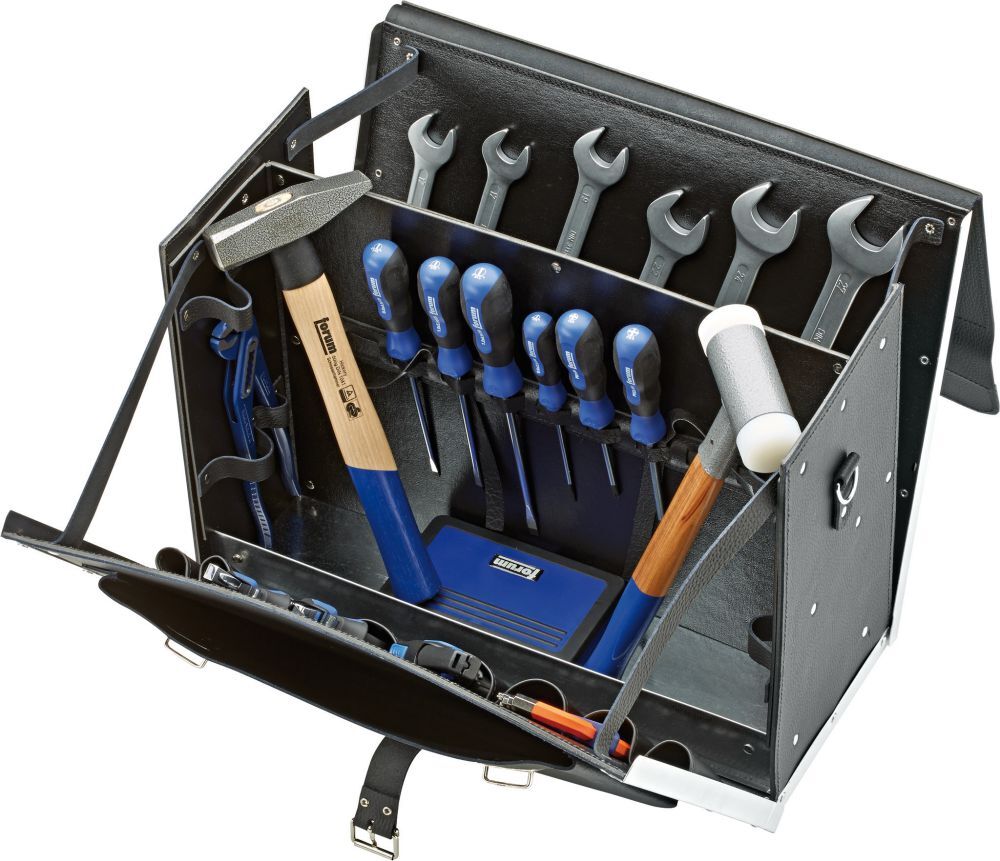 FORUM Werkzeug-Tasche Leder 450x190x340mm Produktbild FORUM Werkzeug-Tasche Leder 450x190x340mm
