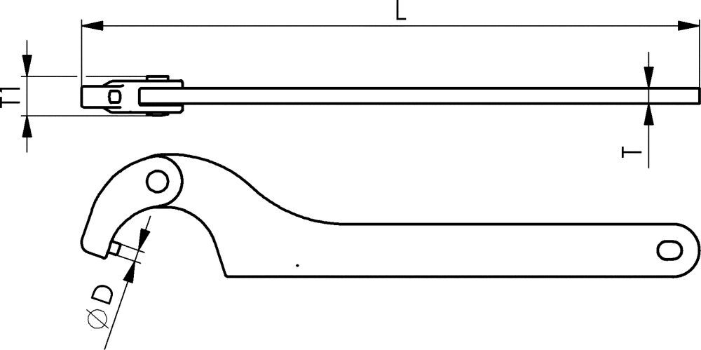 AMF Gelenk-Hakenschlüssel 60- 90mm m.Zapf. 5mm Produktbild AMF Gelenk-Hakenschlüssel 60- 90mm m.Zapf. 5mm bild 2