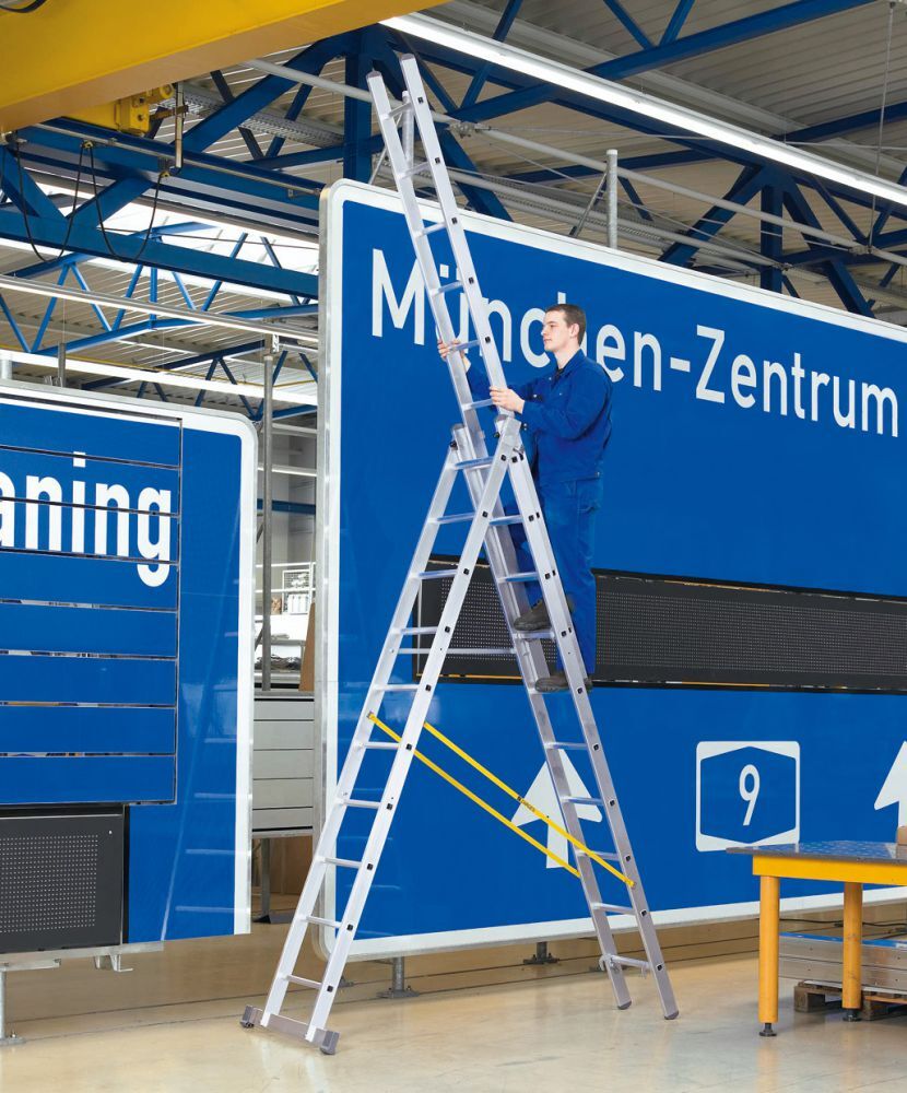 ZARGES Mehrzweckleiter 3-teilig 3 x 10 Sprossen Produktbild ZARGES Mehrzweckleiter 3-teilig 3 x 10 Sprossen