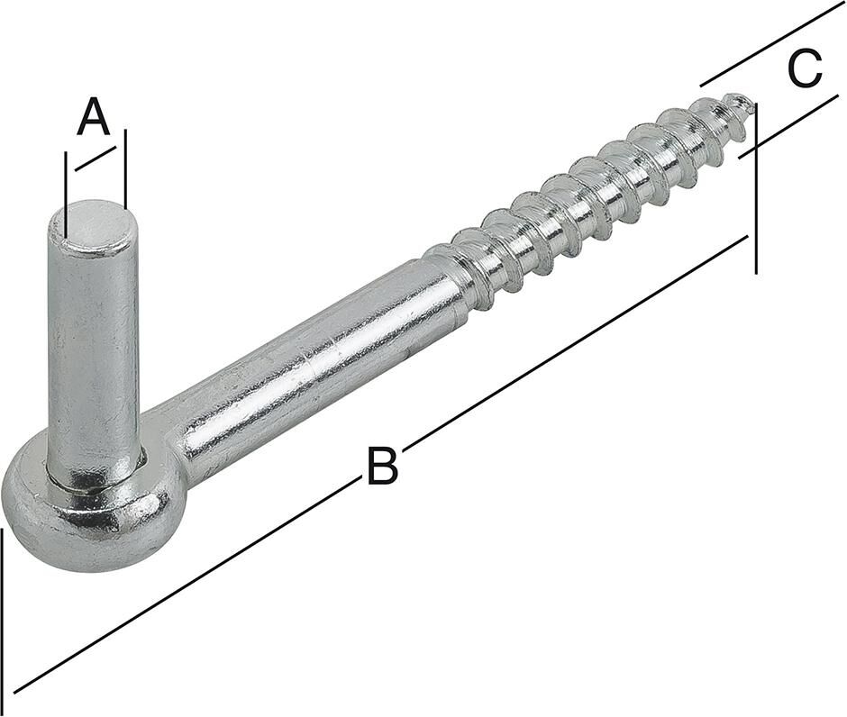 Vormann Einschraubkloben verzinkt 13x100 mm Produktbild Vormann Einschraubkloben verzinkt 13x100 mm