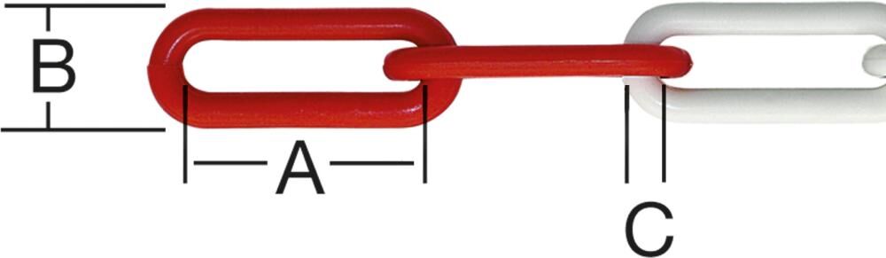 Vormann Kunststoffkette 6 mm rot weiß 25 meter Produktbild Vormann Kunststoffkette 6 mm rot weiß 25 meter