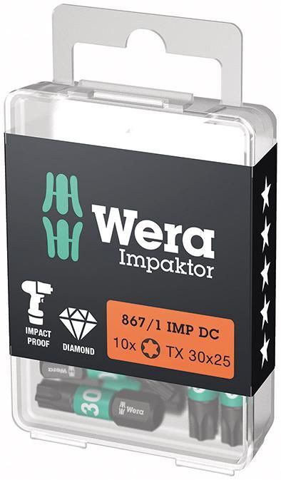 Wera Bit Impaktor Torx T30 Länge 25 mm DIN 3126 C6,3 10er Pack Produktbild Wera Bit Impaktor Torx T30 Länge 25 mm DIN 3126 C6,3 10er Pack