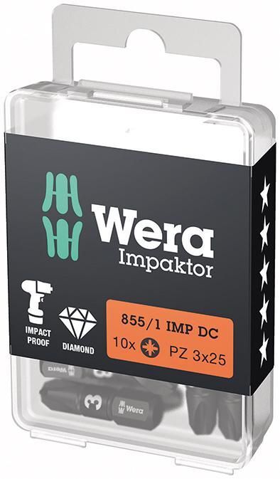 Wera Bit Impaktor Kreuzschlitz Schrauben PZ 3x25 mm DIN 3126 C6,3 10er Pack Produktbild Wera Bit Impaktor Kreuzschlitz Schrauben PZ 3x25 mm DIN 3126 C6,3 10er Pack