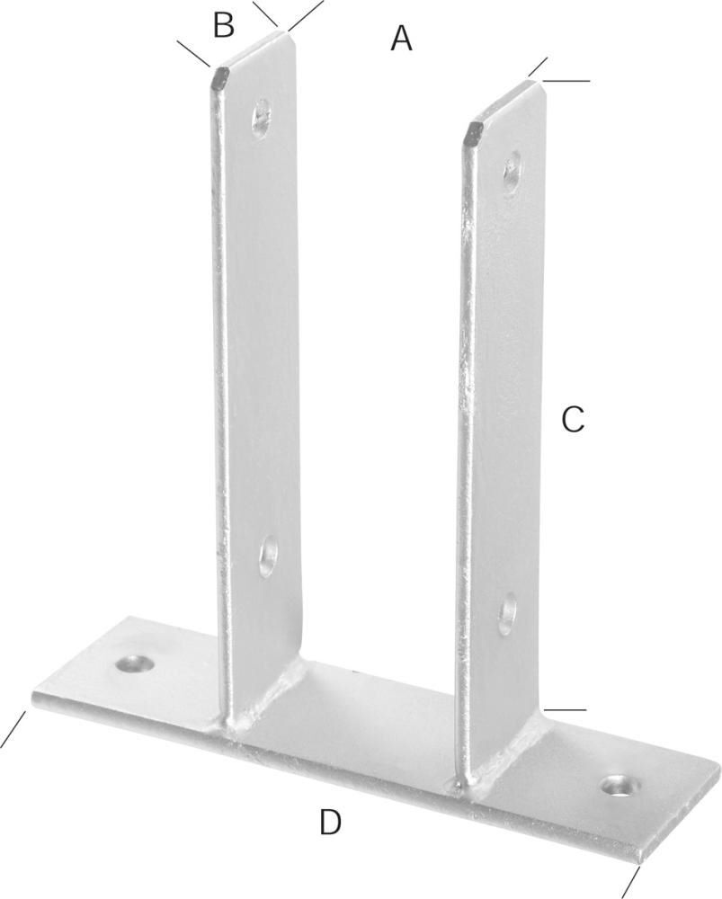 HB-Pfostenträger 101x50x200 mm zum Aufdübeln Feuerverzinkt Produktbild HB-Pfostenträger 101x50x200 mm zum Aufdübeln Feuerverzinkt