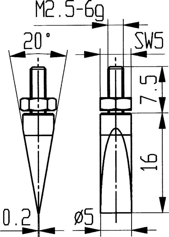 Käfer Messeinsatz Stahl Typ 20 Ausführung 5,0 mm Länge 16 mm Käfer Messeinsatz Stahl Typ 20 Ausführung 5,0 mm Länge 16 mm