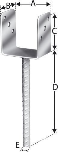 Pfostenträger Feuerverzinkt 81x60x100 mm Stärke 4,0mm Produktbild Pfostenträger Feuerverzinkt 81x60x100 mm Stärke 4,0mm