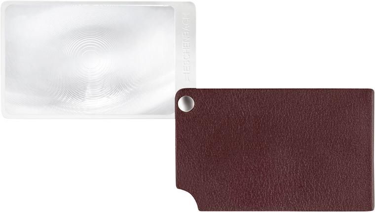 Eschenbach Scheckkartenlupe rot visoPOCKET 2,5 fach Leder Produktbild Eschenbach Scheckkartenlupe rot visoPOCKET 2,5 fach Leder