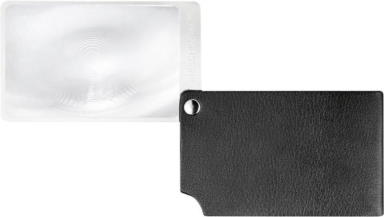 Eschenbach Scheckkartenlupe schwarz visoPOCKET 2,5 fach Leder Produktbild Eschenbach Scheckkartenlupe schwarz visoPOCKET 2,5 fach Leder
