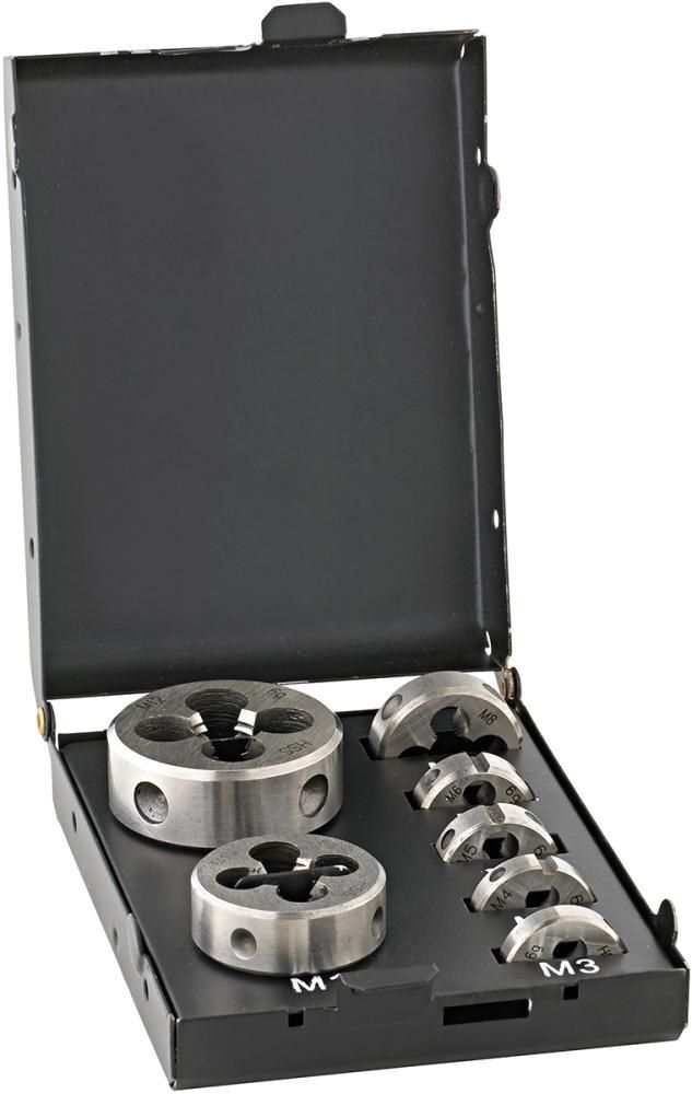 Fortis Schneideisen Set M3-M12 EN22568 HSS Metallkassette Produktbild Fortis Schneideisen Set M3-M12 EN22568 HSS Metallkassette