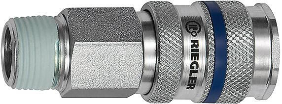 Riegler Schnellverschlusskupplung Außengewinde R 1/4 Zoll Schlüsselweite 19 mm Produktbild Riegler Schnellverschlusskupplung Außengewinde R 1/4 Zoll Schlüsselweite 19 mm