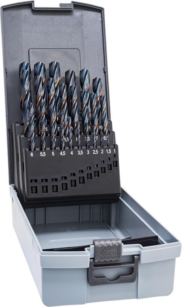 Alpen Spiralbohrer D338N HSS 1,0-13,0 mm dampfbehandelt 25 teilig Produktbild Alpen Spiralbohrer D338N HSS 1,0-13,0 mm dampfbehandelt 25 teilig
