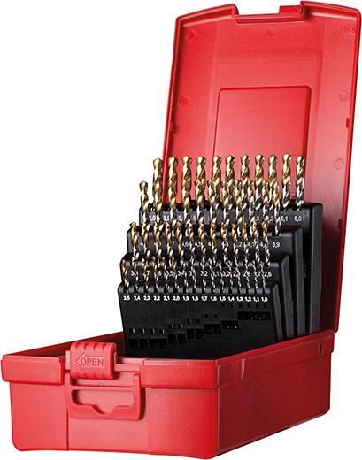 Dormer Spiralbohrer Set 1,0 - 6,0 mm A00 Dormer Spiralbohrer Set 1,0 - 6,0 mm A002 118G Typ N 4xD 51 teilig Tin Tip A095202