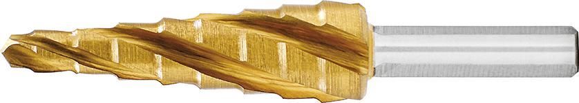 Exact Stufenbohrer HSS TiN 4-fach Spiralnute 4-12 mm Produktbild Exact Stufenbohrer HSS TiN 4-fach Spiralnute 4-12 mm