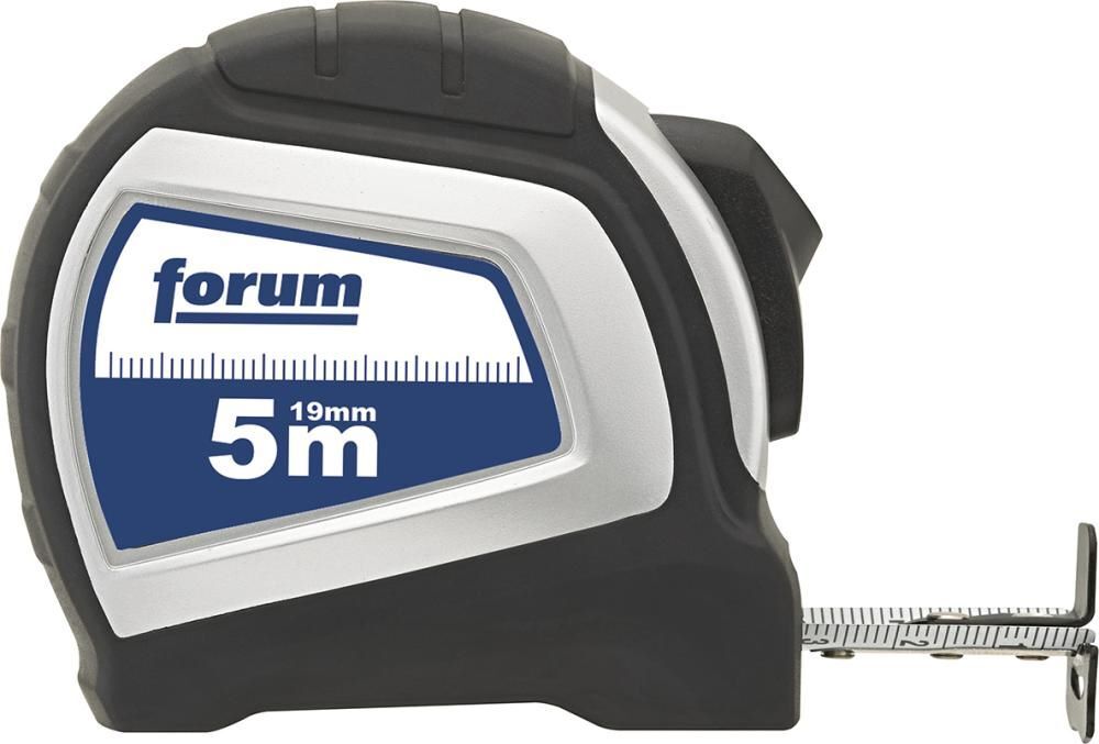 Forum Taschenbandmaß Autolock 5 meter x 19 mm weiß Produktbild Forum Taschenbandmaß Autolock 5 meter x 19 mm weiß