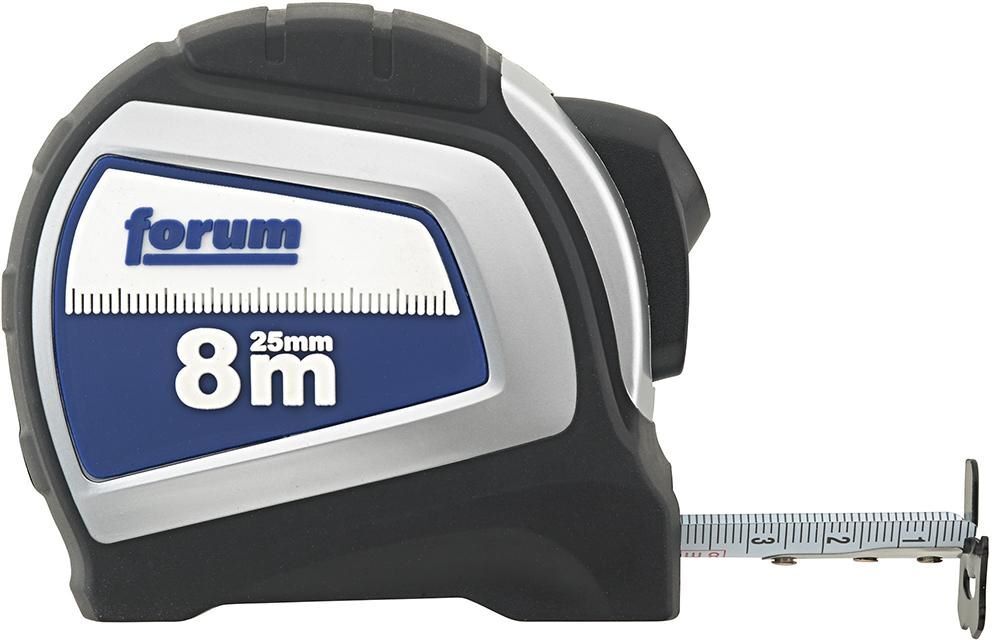 Forum Taschenbandmaß Autolock 8 meter x 25 mm weiß Produktbild Forum Taschenbandmaß Autolock 8 meter x 25 mm weiß