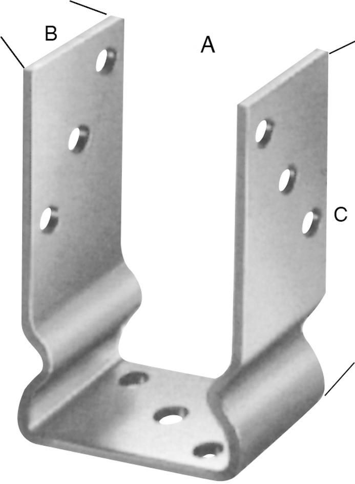 U-Pfostenlasche 101x60x157 mm Stärke 4,0 mm U-Pfostenlasche 101x60x157 mm Stärke 4,0 mm
