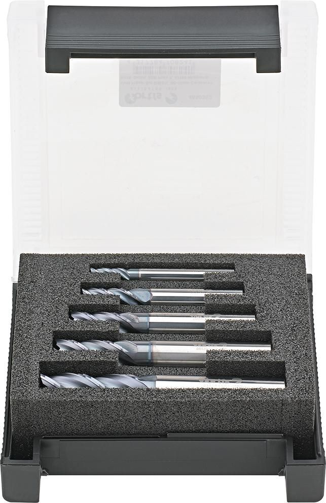 Fortis Schaftfräser Satz 5 teilig 6-16 mm VHM HPC INOX D6527 LHB Carapace Produktbild Fortis Schaftfräser Satz 5 teilig 6-16 mm VHM HPC INOX D6527 LHB Carapace