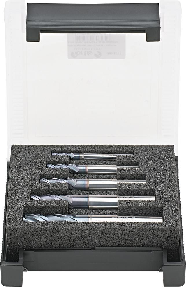 Fortis Schaftfräser Satz 5 teilig 6-16 mm VHM HPC INOX D6527 LHB Carapace Produktbild Fortis Schaftfräser Satz 5 teilig 6-16 mm VHM HPC INOX D6527 LHB Carapace
