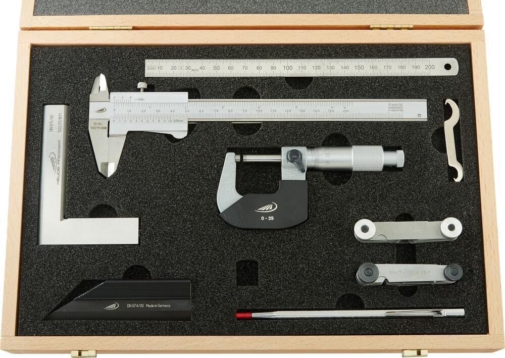 Helios Preisser Messzeugsatz 8 teilig Analog Produktbild Helios Preisser Messzeugsatz 8 teilig Analog
