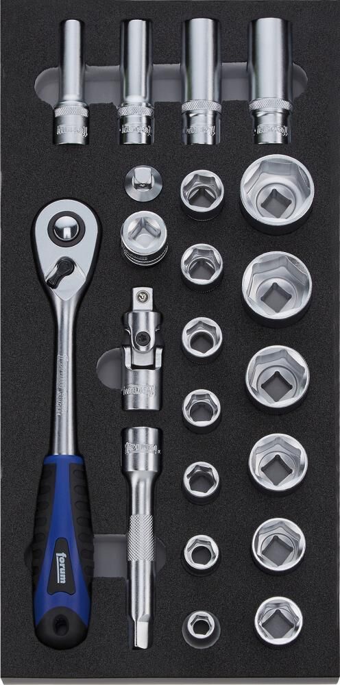 FORUM Werkzeugmodul 2017 1/3 Umschaltknarre 1/2" 23 Teile Produktbild FORUM Werkzeugmodul 2017 1/3 Umschaltknarre 1/2" 23 Teile