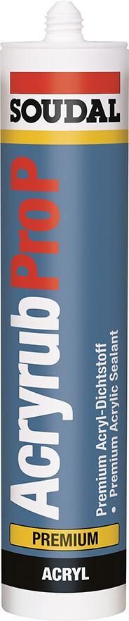 Soudal Acryl Dichtstoff Acryrub Pro P weiß Kartusche mit 310 ml Produktbild Soudal Acryl Dichtstoff Acryrub Pro P weiß Kartusche mit 310 ml