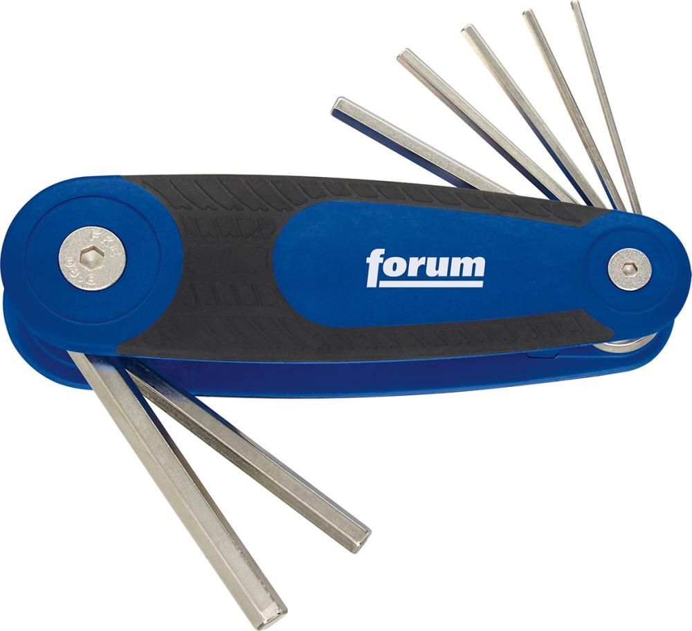 FORUM Handklapphalter Stiftschlüssel für Sechskant 1,5 bis 6 mm 7 teilig FORUM Handklapphalter Stiftschlüssel für Sechskant 1,5 bis 6 mm 7 teilig