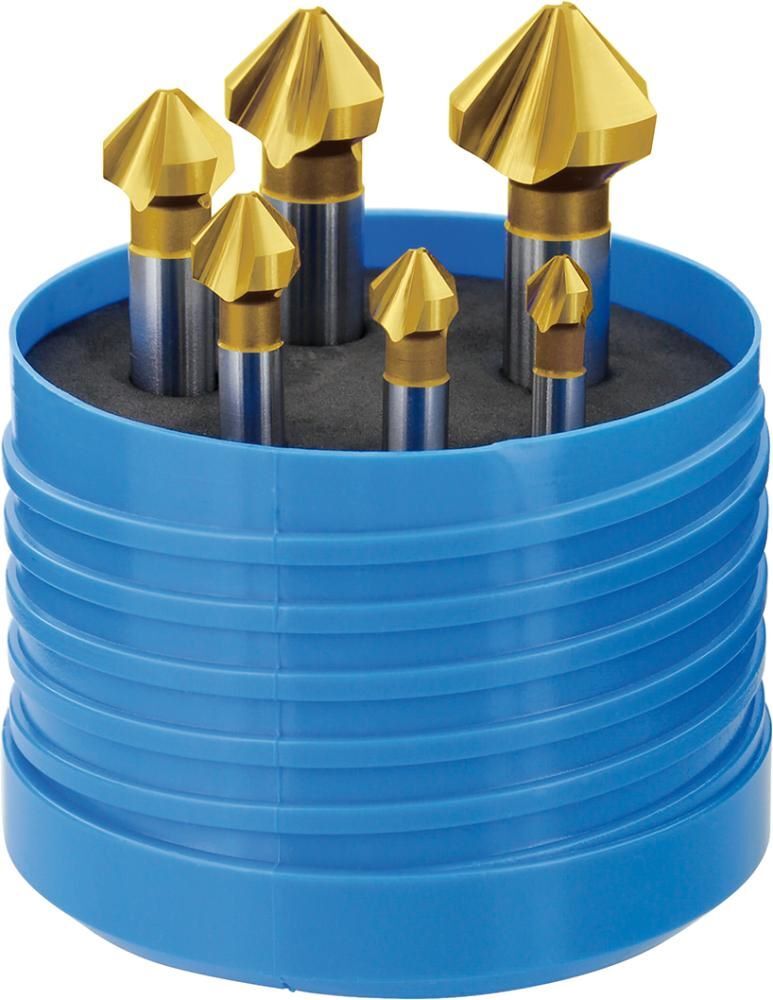 FORUM Kegel und Entgratsenker Satz 90 Grad HSS DIN 335-C Durchmesser 6,3 – 20,5 mm Produktbild FORUM Kegel und Entgratsenker Satz 90 Grad HSS DIN 335-C Durchmesser 6,3 – 20,5 mm