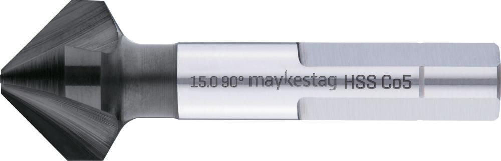 Maykestag Kegelsenker 90 Grad mit 3-Flächenschaft ungleich geteilt Schaft Durchmesser 5 mm