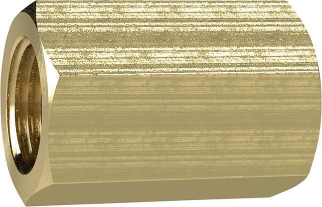 RIEGLER Muffe Messing IG G1/4 Zoll Länge 26 mm SW 17 mm Produktbild RIEGLER Muffe Messing IG G1/4 Zoll Länge 26 mm SW 17 mm