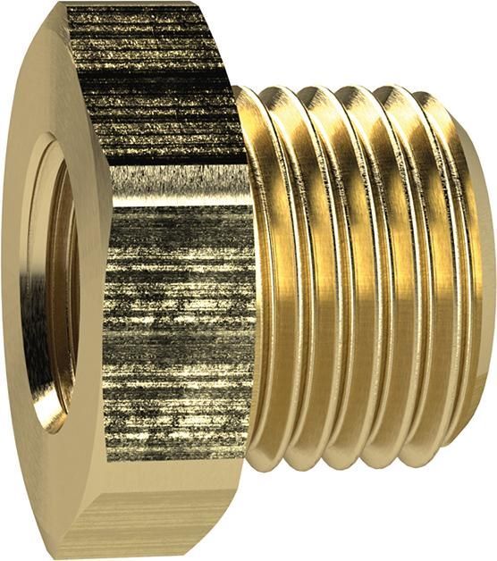 RIEGLER Reduziernippel Messing kurz AG G3/4 Zoll auf IG G3/8 Zoll Produktbild RIEGLER Reduziernippel Messing kurz AG G3/4 Zoll auf IG G3/8 Zoll