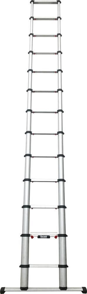FORUM Teleskopleiter Aluminium 12 Srossen max 380 cm Produktbild FORUM Teleskopleiter Aluminium 12 Srossen max 380 cm