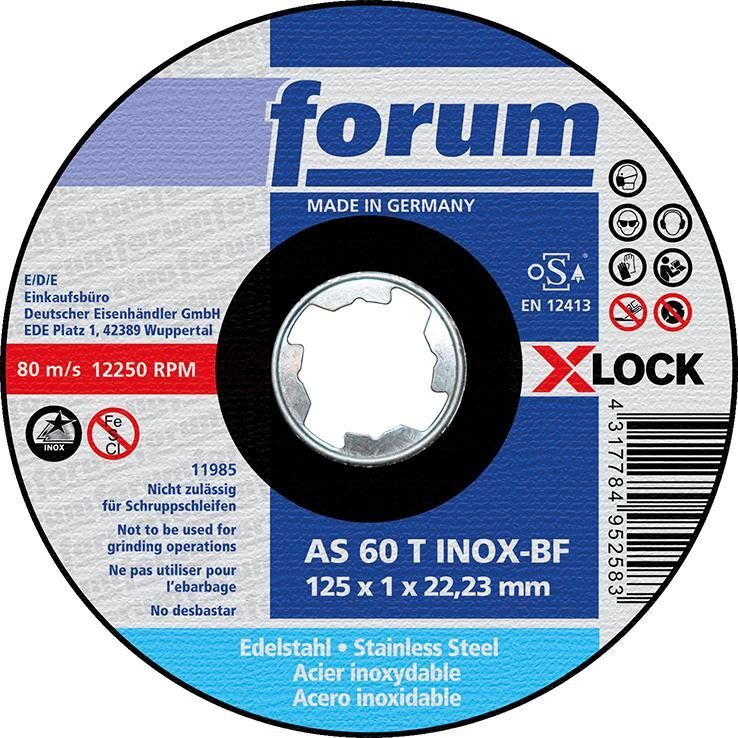 Forum Trennscheibe X-LOCK Inox 125 x 1,0 mm gerade Produktbild Forum Trennscheibe X-LOCK Inox 125 x 1,0 mm gerade