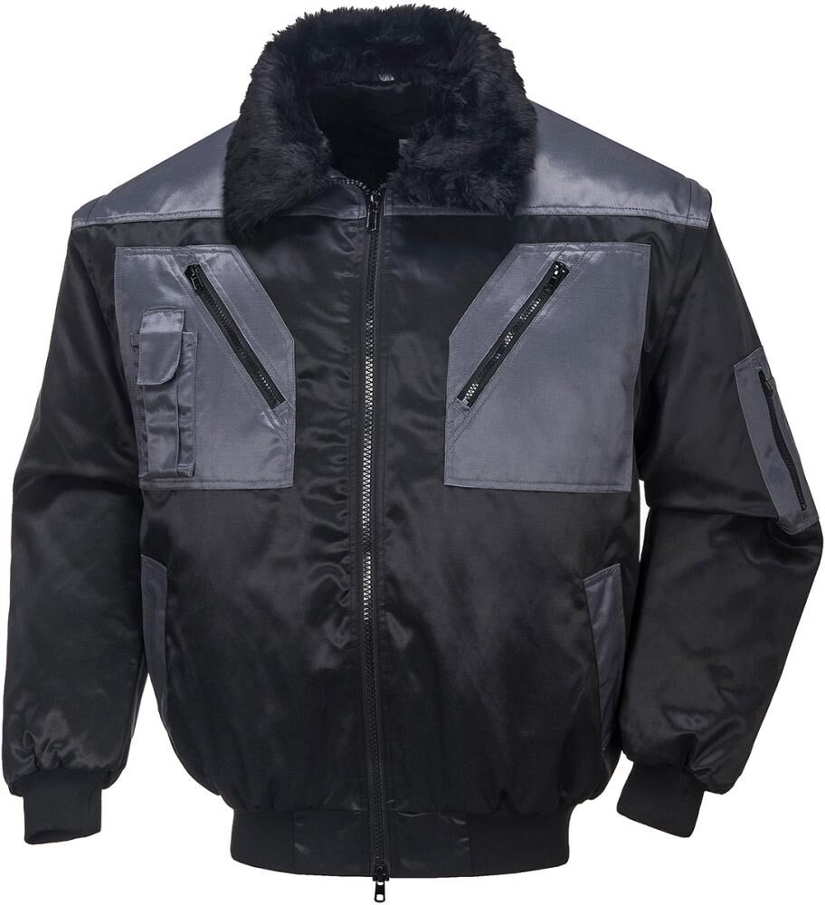 Fortis Pilotenjacke Achim schwarz anthrazit Gr. S Produktbild Fortis Pilotenjacke Achim schwarz anthrazit Gr. S