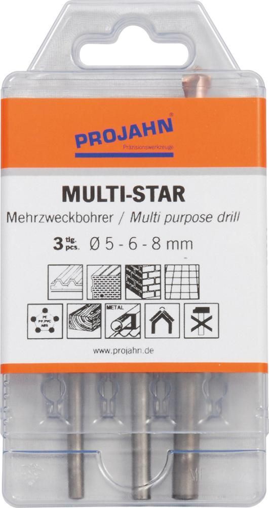 Projahn Mehrzweckbohrer-Satz 3 teilig Multistar Durchmesser 5 - 8 mm Produktbild Projahn Mehrzweckbohrer-Satz 3 teilig Multistar Durchmesser 5 - 8 mm bild 2