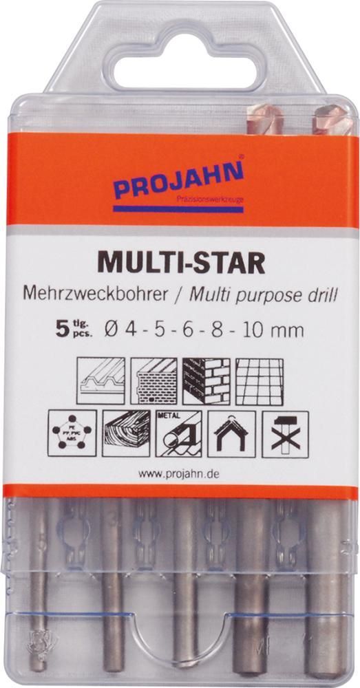 Projahn Mehrzweckbohrer-Satz 5 teilig Multistar Durchmesser 4 - 10 mm Produktbild Projahn Mehrzweckbohrer-Satz 5 teilig Multistar Durchmesser 4 - 10 mm bild 2