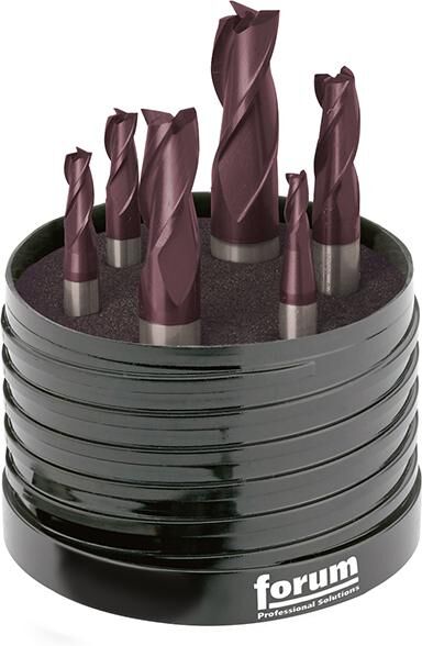FORUM Schaftfräser 6527L VHM TiAlN 4-12mm 45G Z3 6-teilig Produktbild FORUM Schaftfräser 6527L VHM TiAlN 4-12mm 45G Z3 6-teilig
