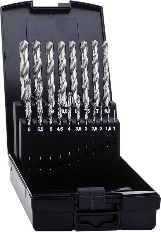 Exact Spiralbohrer Satz 1-10mm 19 teilig HSSCo5 Produktbild Exact Spiralbohrer Satz 1-10mm 19 teilig HSSCo5