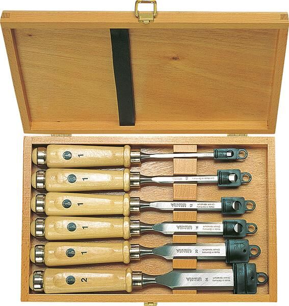 Ulmia Stechbeitel Satz 174HK in Holzkassette 6 Teile Produktbild Ulmia Stechbeitel Satz 174HK in Holzkassette 6 Teile