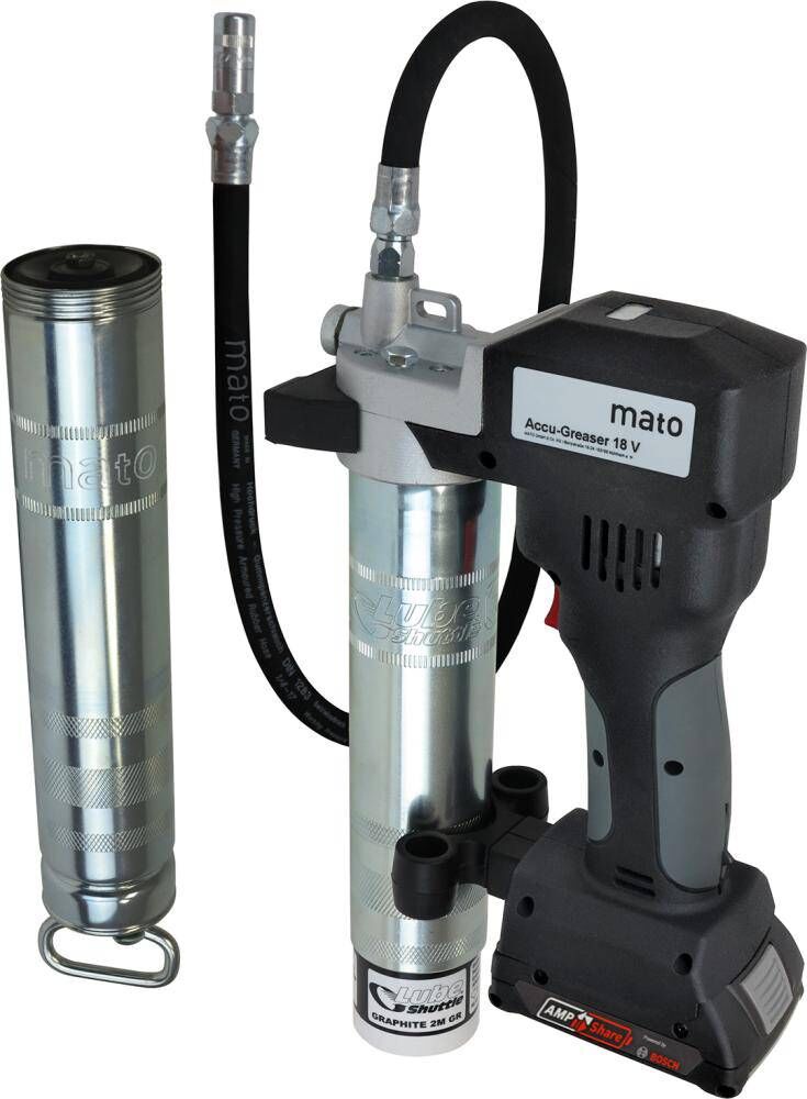 Produktbild MATO Akku Fettpresse 18V 2Ah PREMIUM-S-LS AMPShare mit Ladegerät und Akku