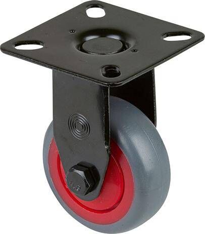 Produktbild BS Rollen Bockrolle A810.A85.03 50mm B 20mm 50 kg mit Anschraubplatte grau