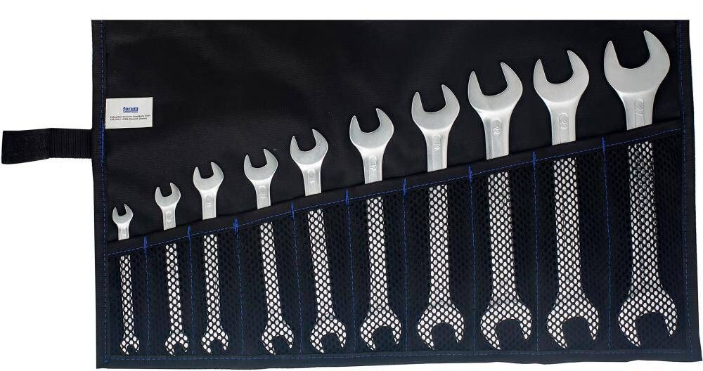 Produktbild FORUM Doppelmaulschlüssel Satz DIN3110 6-27 mm 10 teilig in Rolltasche
